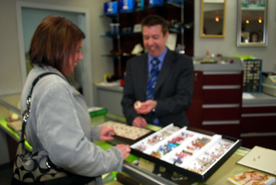 The owner of Dunbar Jewelers loves to please customers.